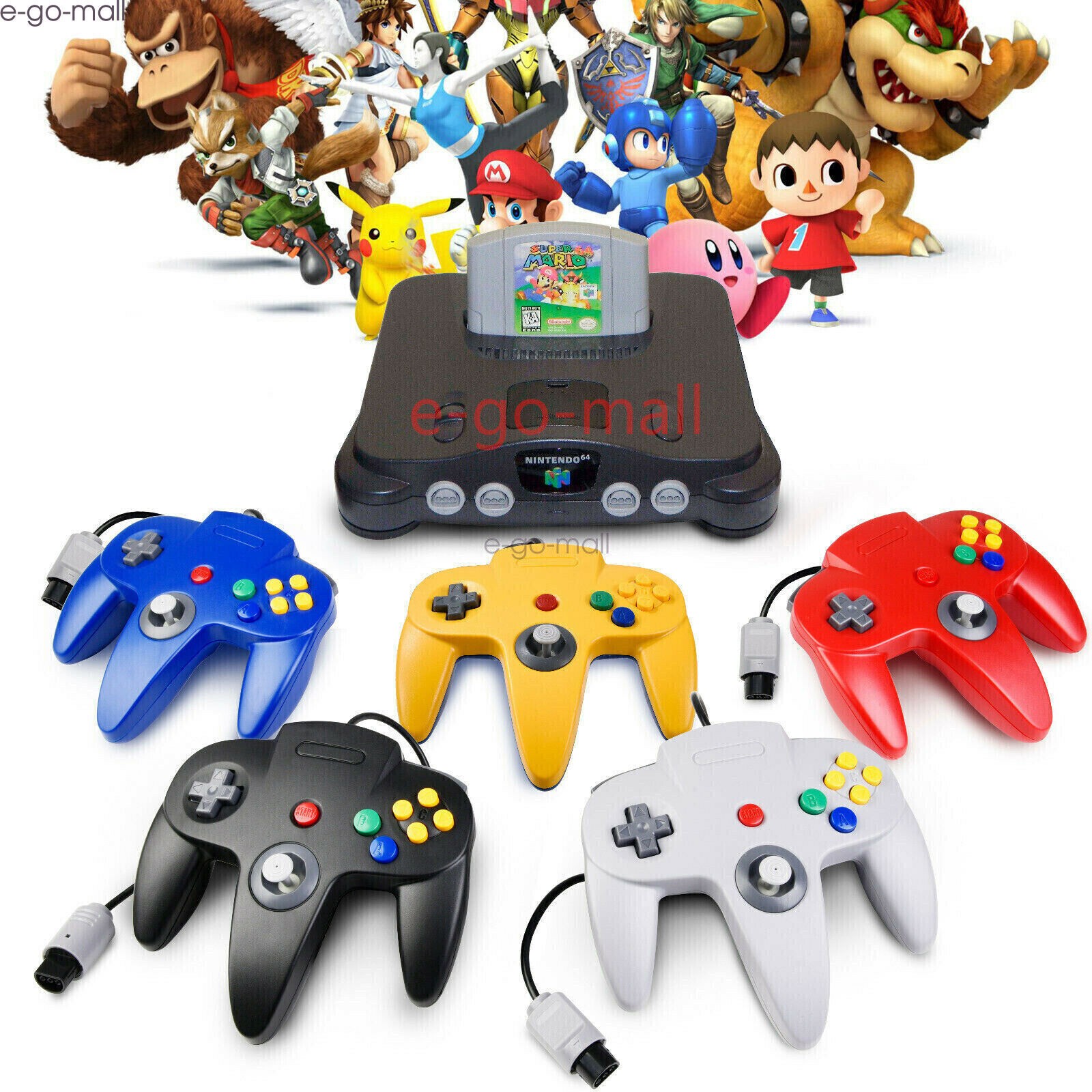Choose Nintendo 64 Controller Color/Extension Cords! Mario Kart N64 Game System