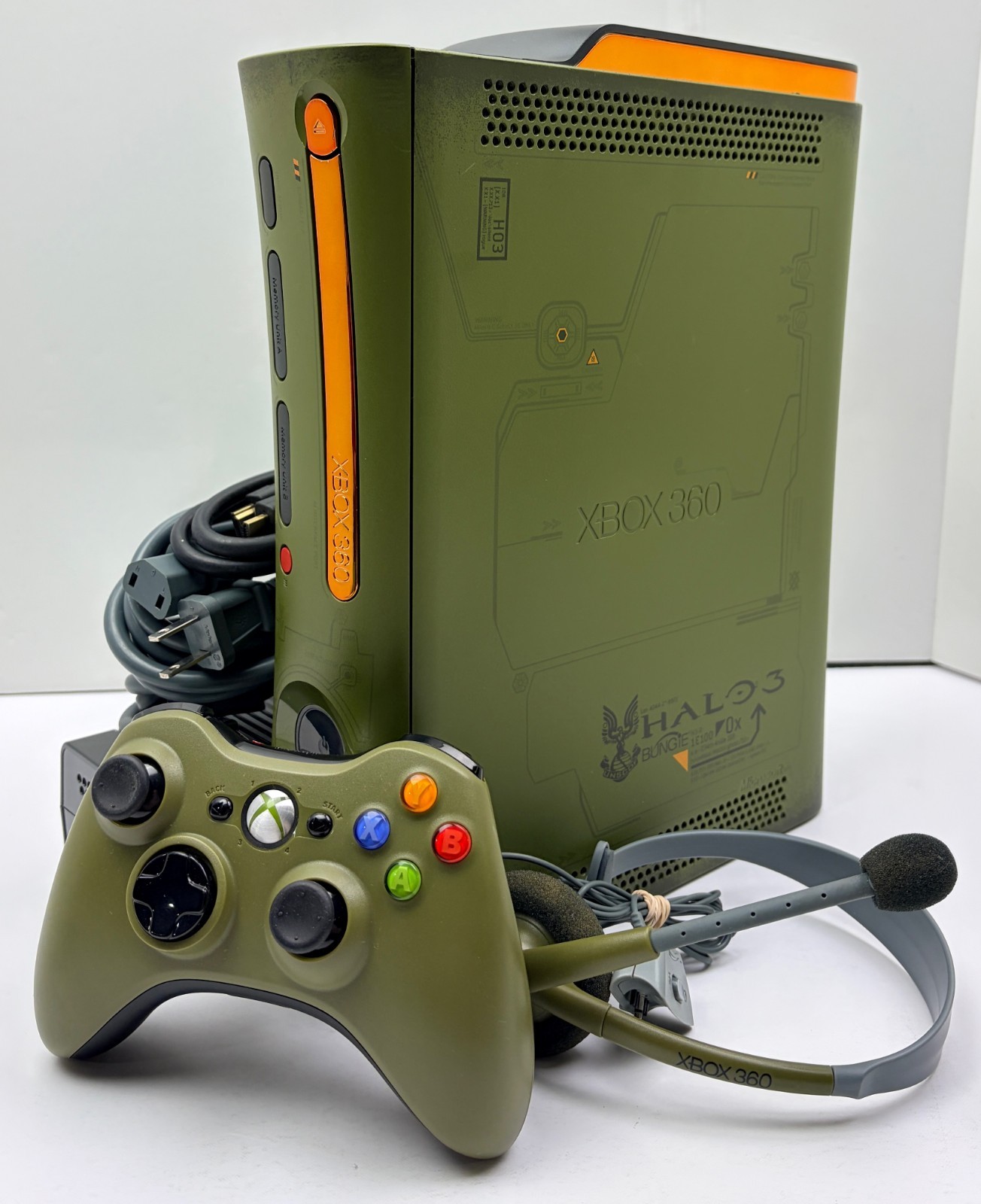 Xbox 360 Halo 3 Console w/ Green Headset & Controller *New Thermal Paste*