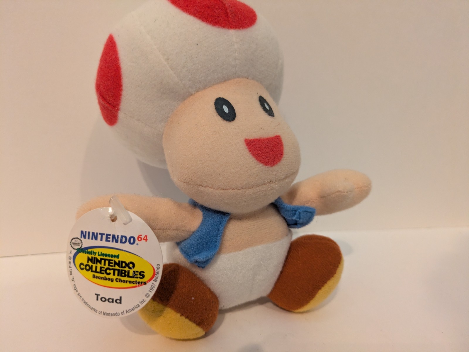 Vintage Nintendo N64 Mario Luigi DiddyKong Toad Bowser BD&A Beanbag Plush w/ Tag