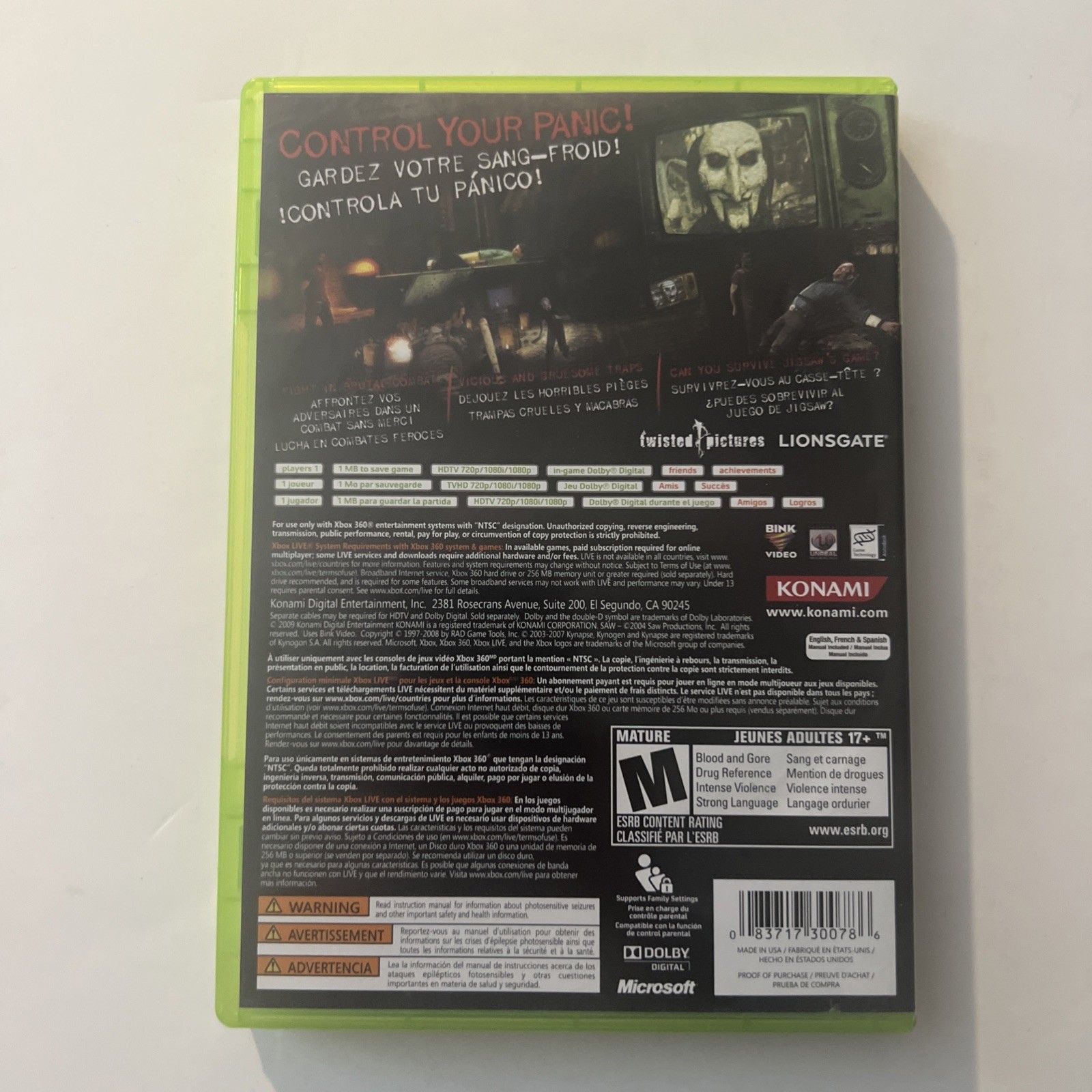 SAW Xbox 360 Complete CIB