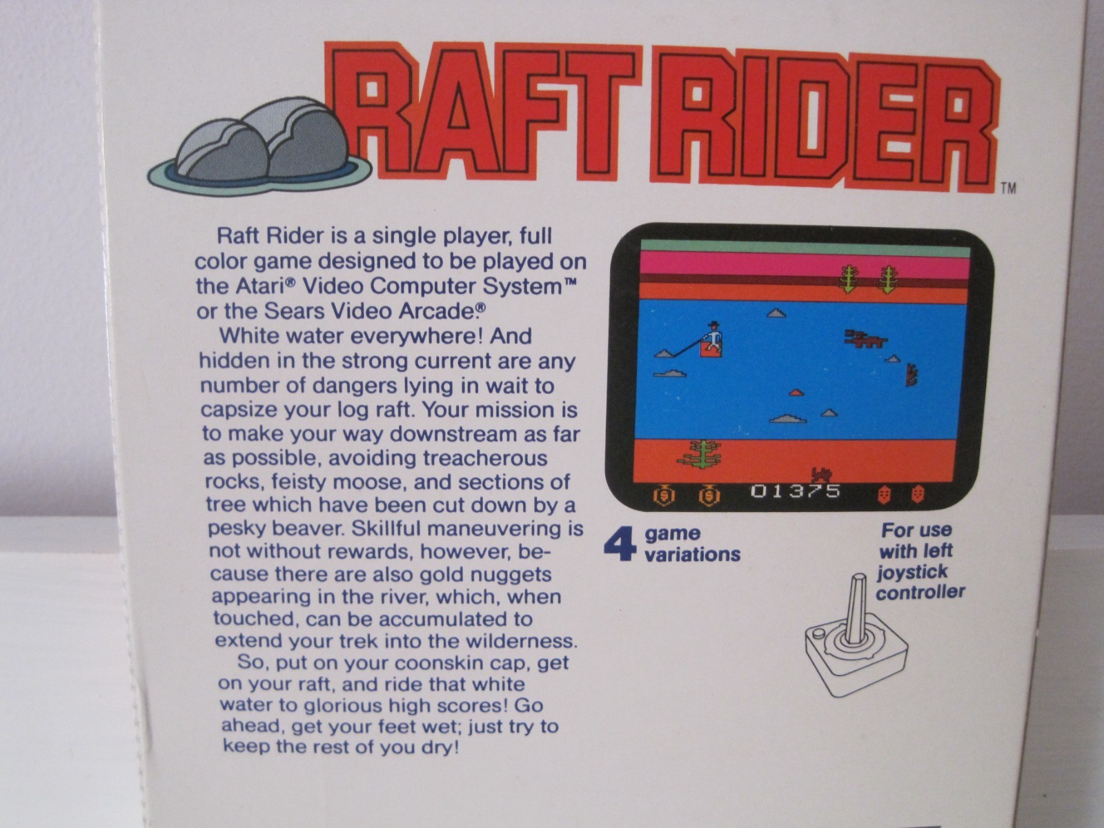 1982 Atari 2600 Raft Rider Video Game w/Original Box & Manual VC2006