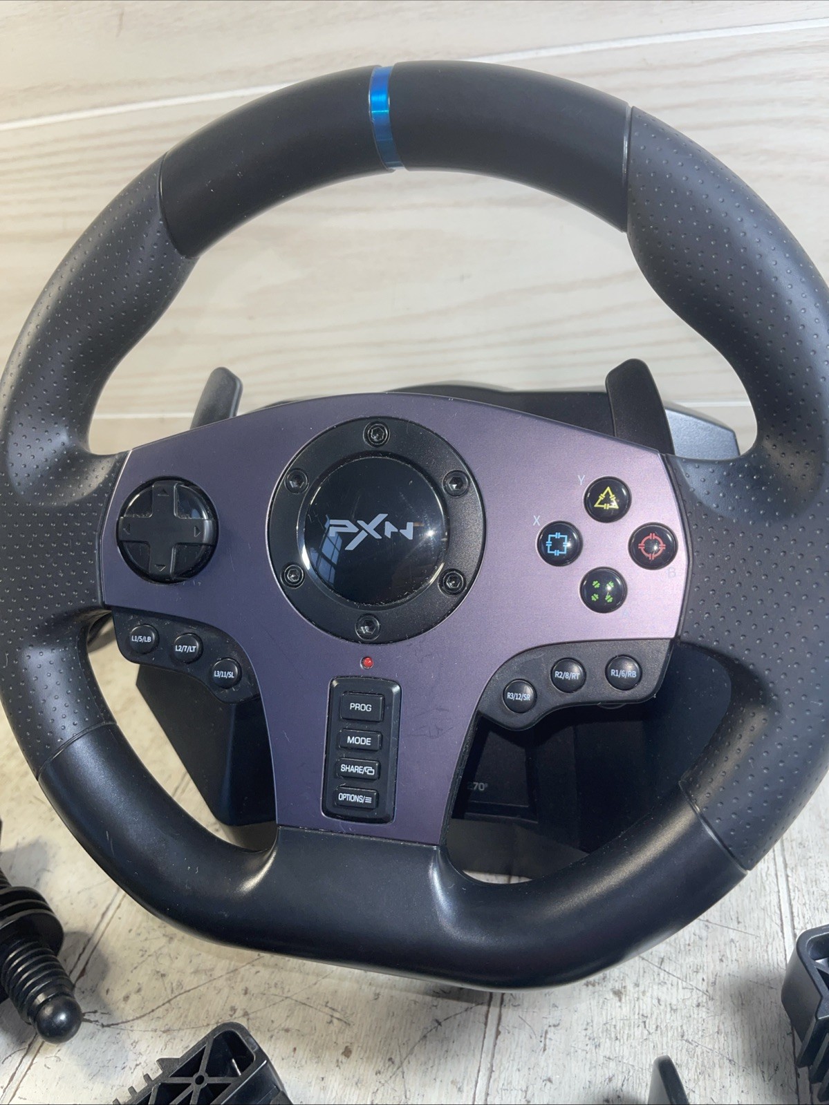 PXN V9 USB Gaming Steering Wheel Only & Clamps Only Tested VG
