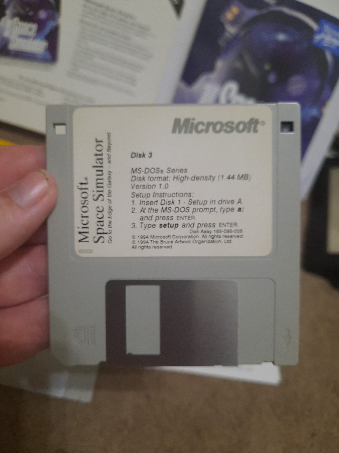 1995 Microsoft Space Simulator PC 3.5 In Floppy