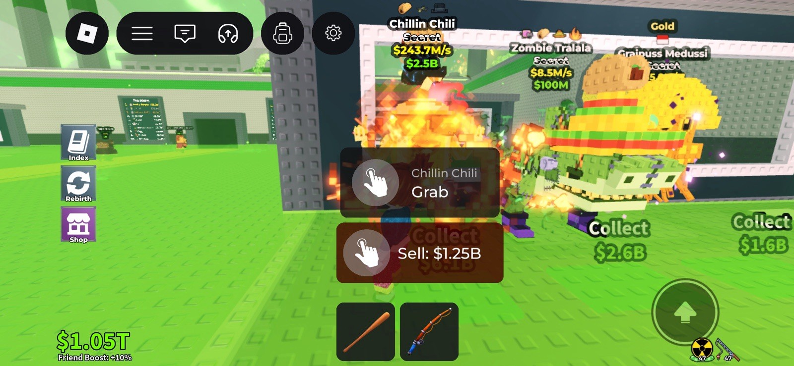 Roblox steal A Brain Rot gold chillin Chili