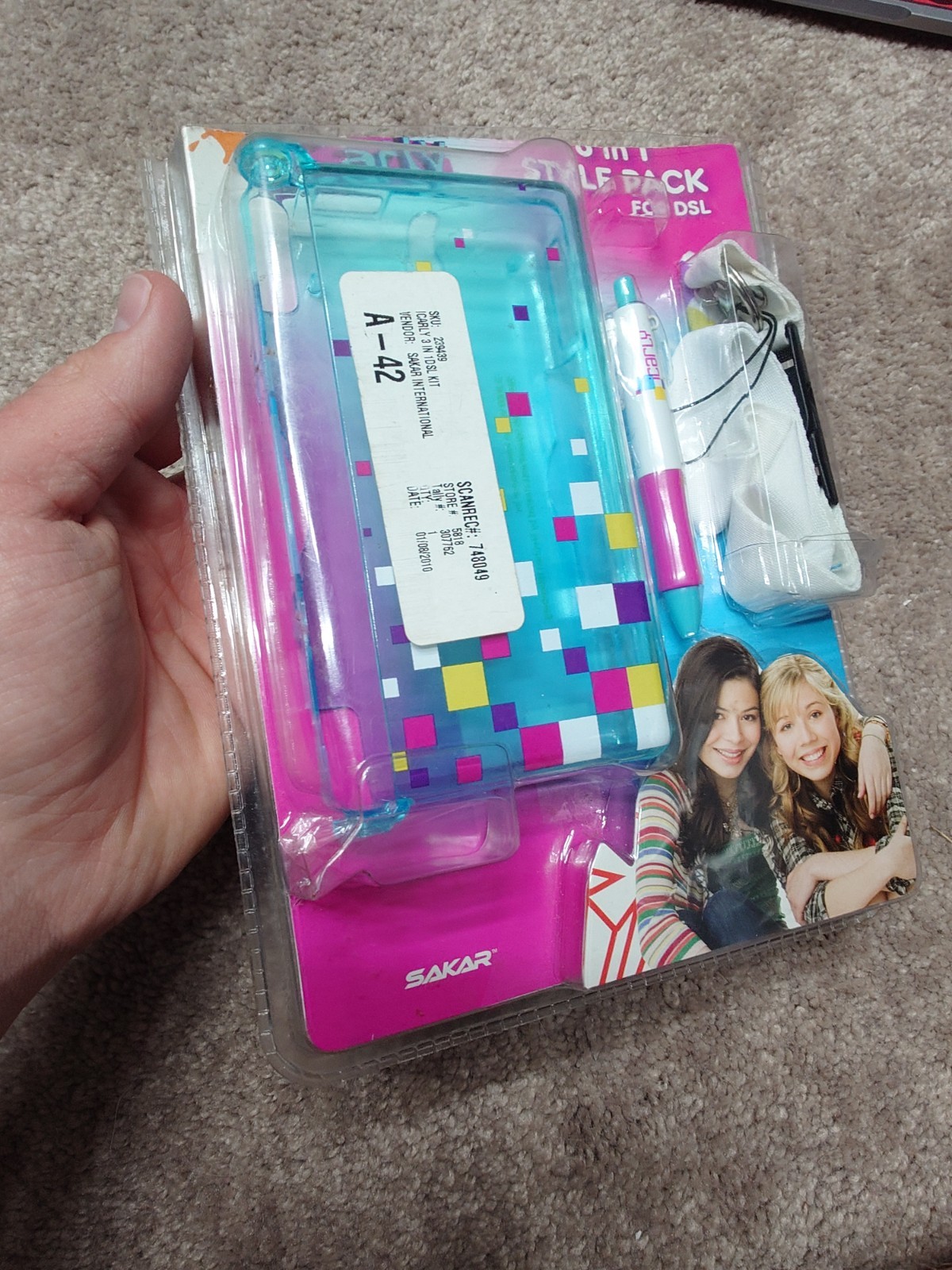 ICarly Hard Shell Clear Case for DS Lite DSL DS 3 In 1 Style Pack Stylus Lanyard