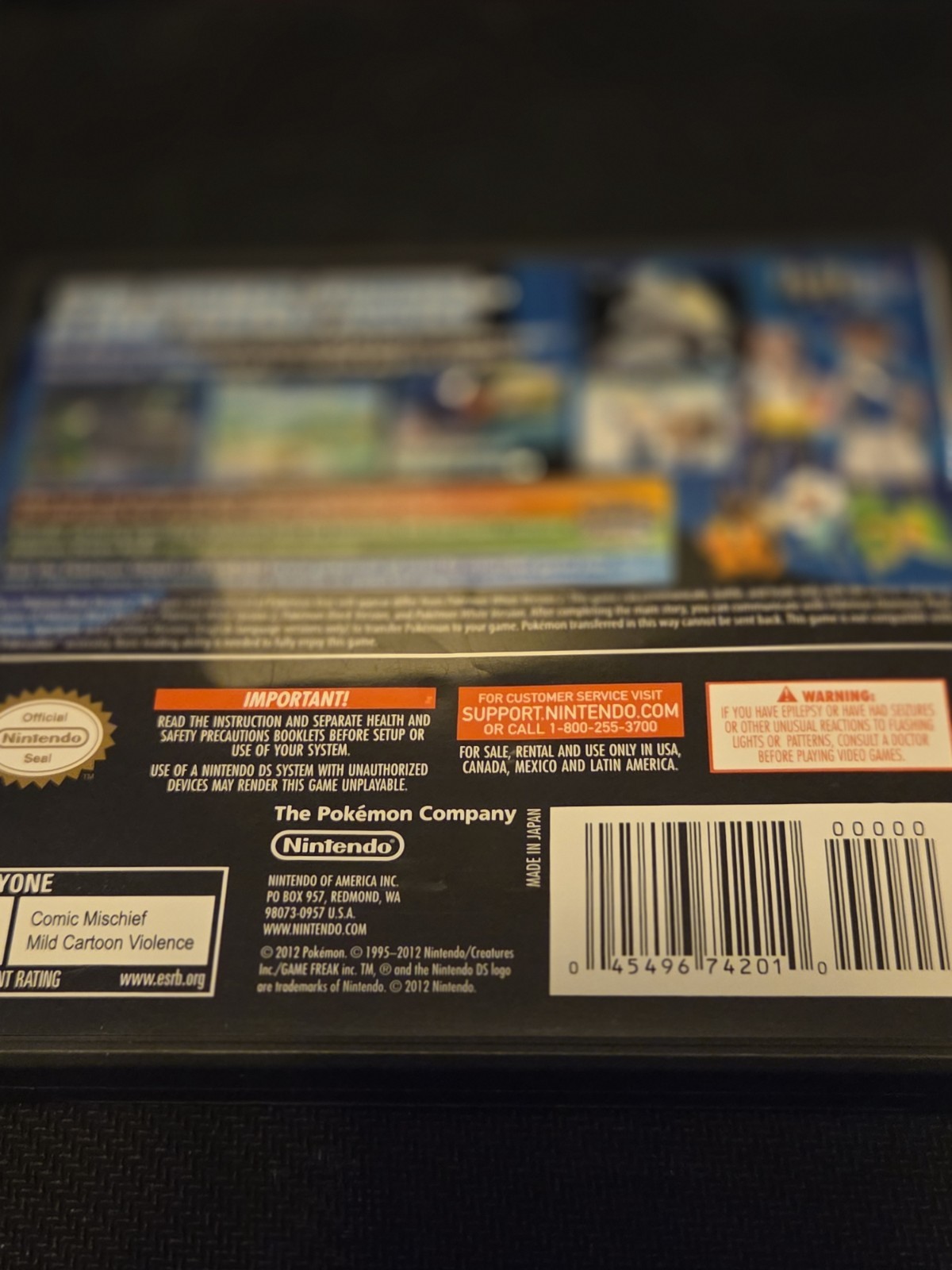 Pokémon Black Version 2 (Nintendo DS, 2012) **BOX AND INSERTS ONLY**