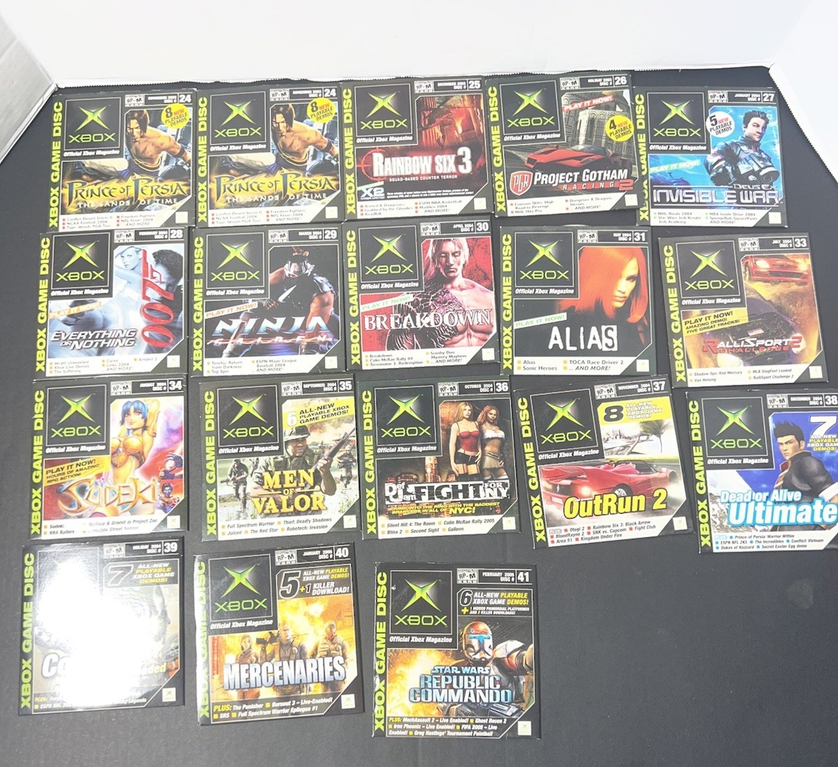 Lot Of 38 Official Xbox Magazine Demo Game Discs w/ Sleeve
