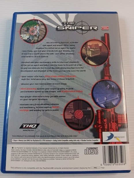 The Sniper 2 PS2 PAL game former rental rate MA15+