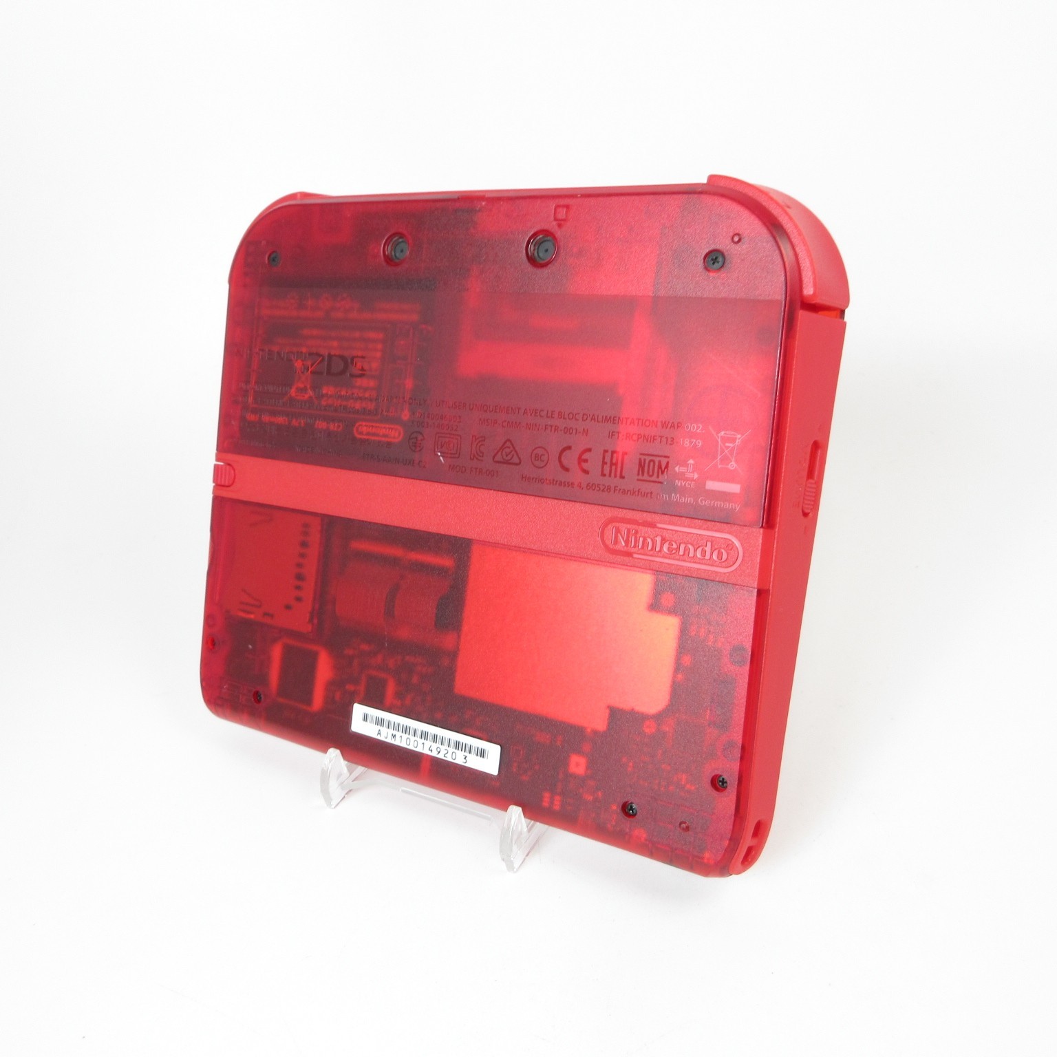 【Very Good】Nintendo 2DS Pokemon Clear Red Console ONLY Japanese Edition #NET0325