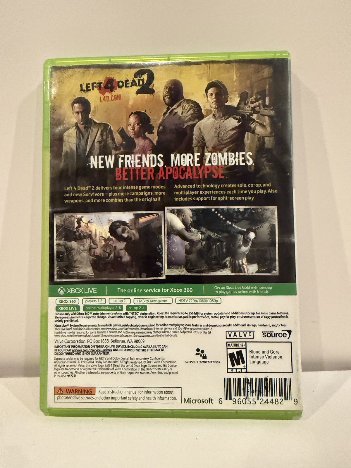 Left 4 Dead 2 Platinum Hits (Xbox 360, 2009) – Case Only – No Game