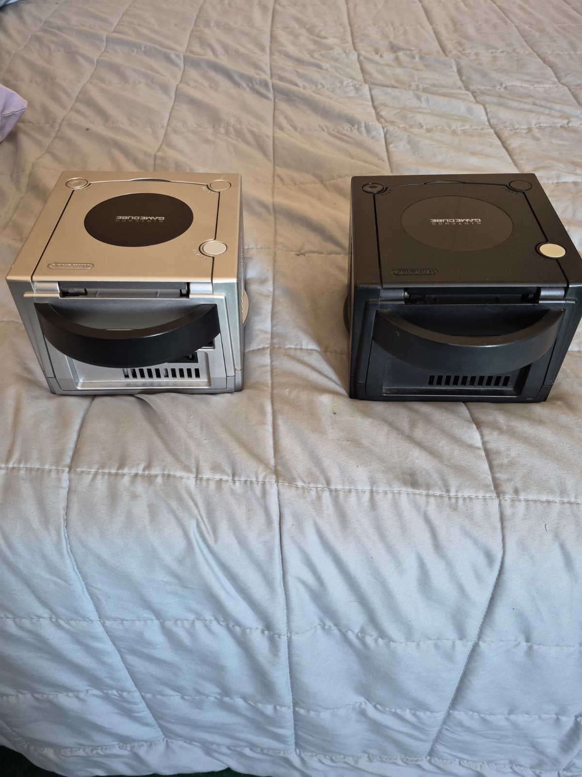 Lot of 2 Nintendo GameCube Consoles Only Black/Silver For Parts Or Repair