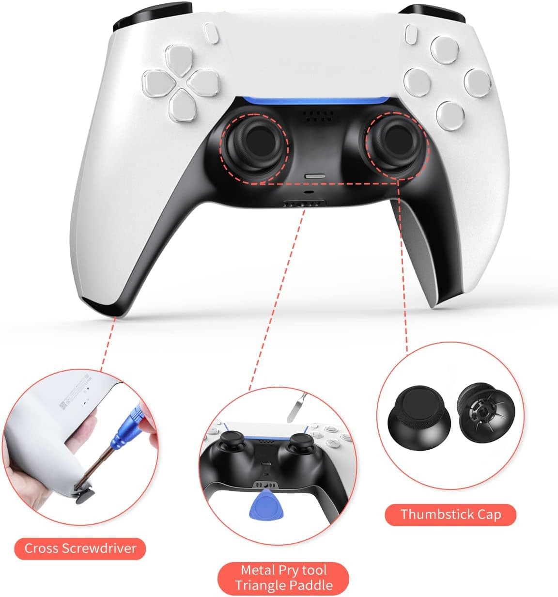 DUXICEPIN kit for P5 Controller,2.3K Potentiometer 20 Set and Thumbstick Cap …