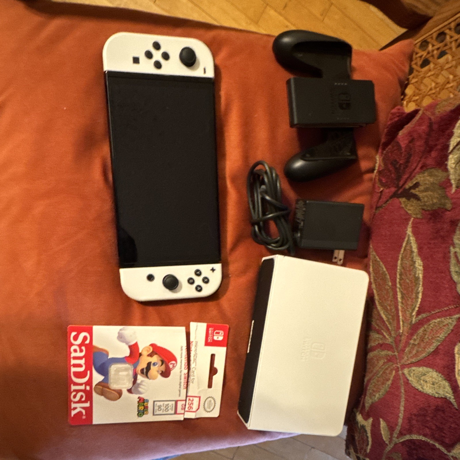 Nintendo Switch OLED Model White 64GB, 256GB SD, Hori Controller Grip