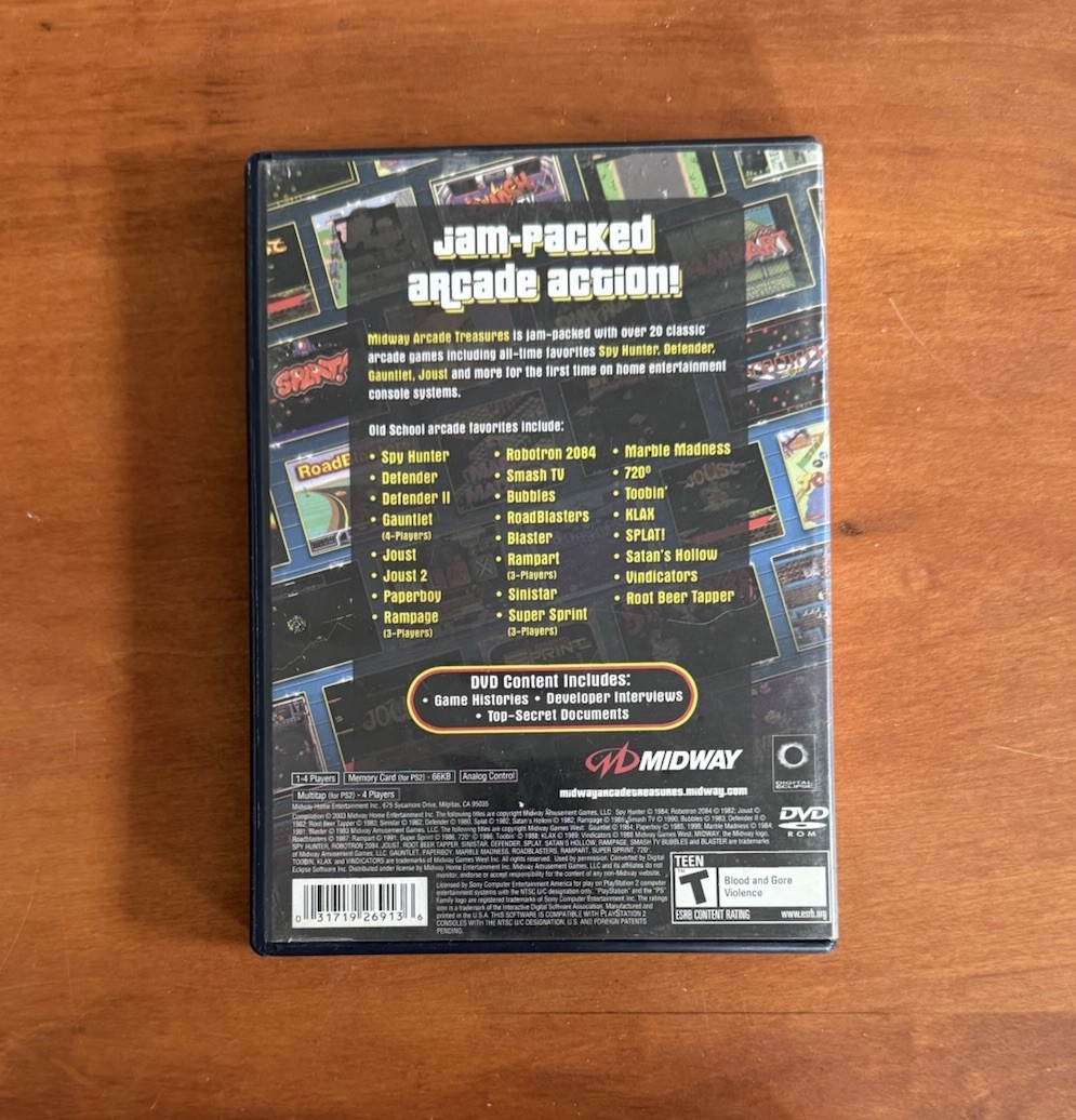 Midway Arcade Treasures (PlayStation 2, Ps2) CIB Complete w/ Reg & Tested