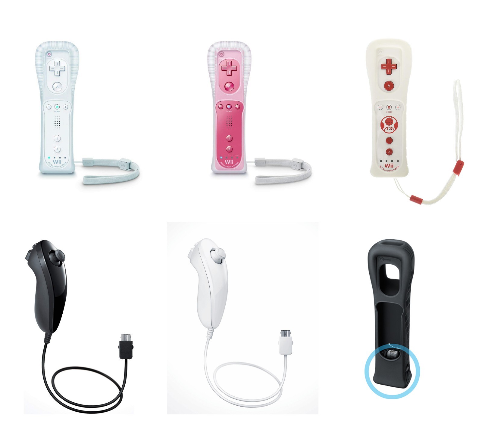 Nintendo Wii WiiU Remote Plus, Nunchuk, Motion Plus – Various Colors Available