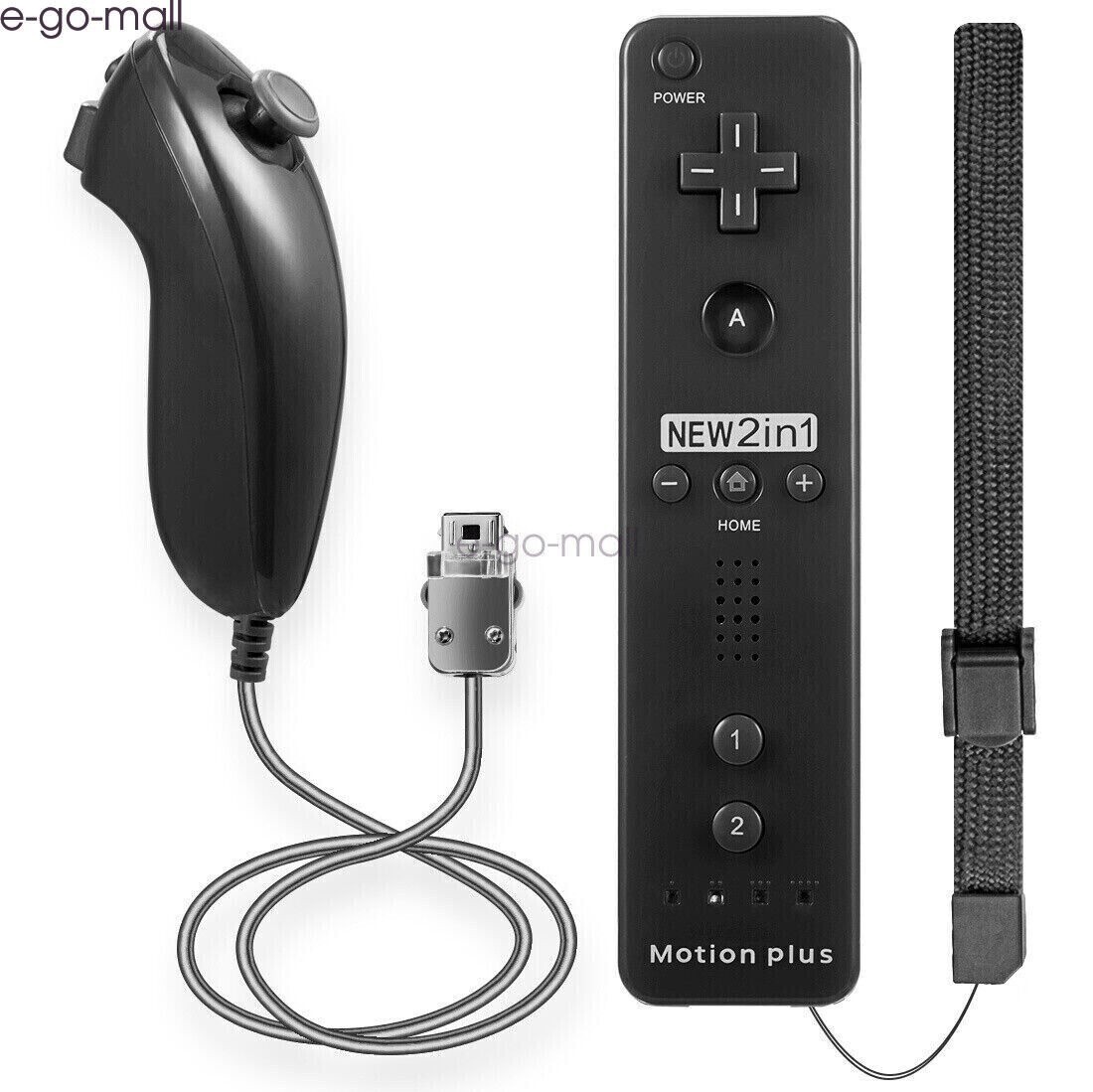 2 in 1 Motion Plus Wii Rmote Nunchuck Controller for Nintendo Wii/Wii U Game