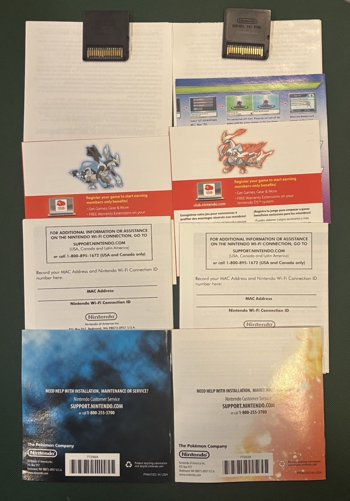 Pokemon Black 2 & Pokemon White 2 Nintendo DS Complete CIB Lot Authentic