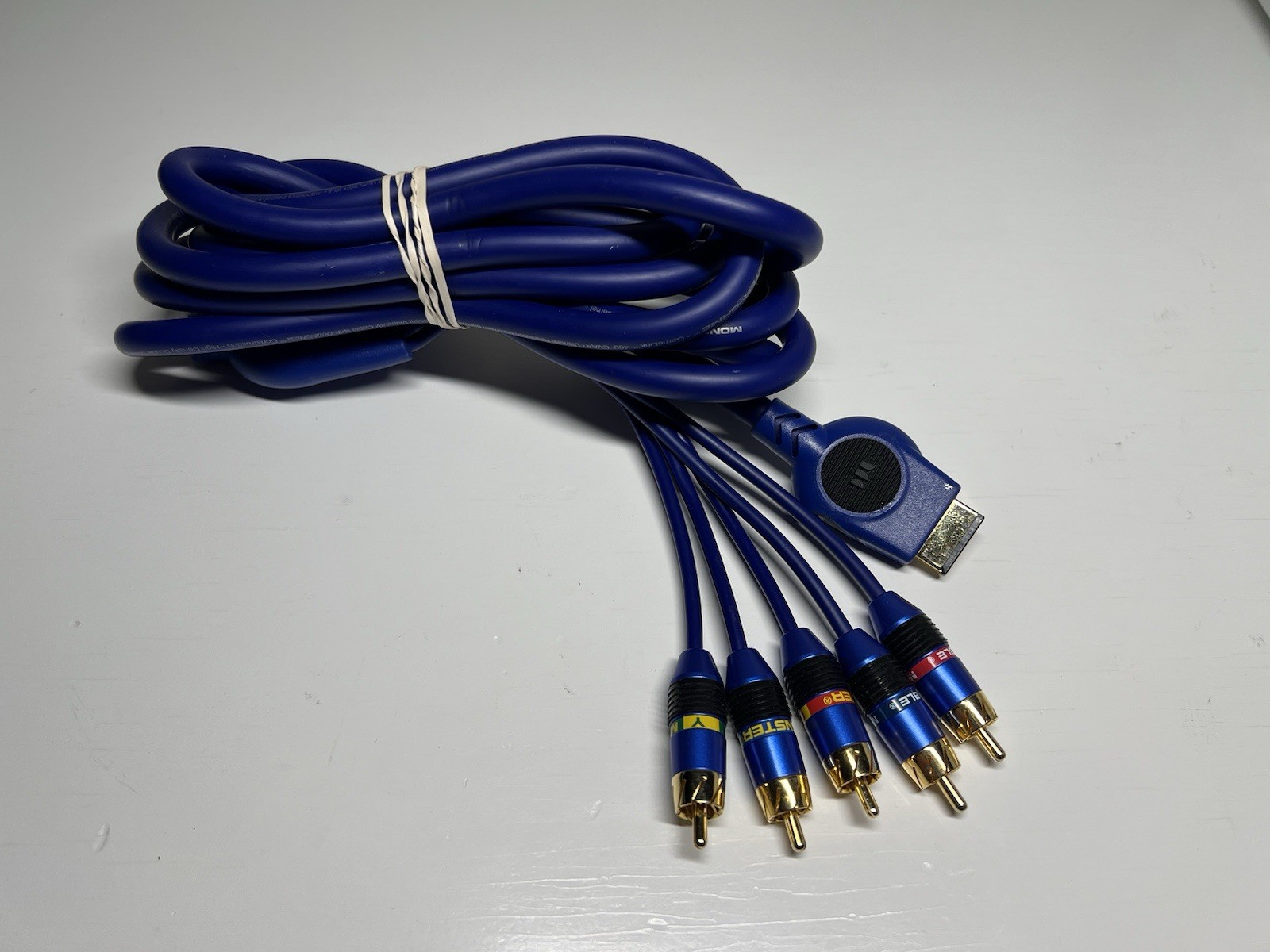 Monster Cable Playstation 2 3 PS2 PS3 Component Cable Gold Tip 10 ft Blue Sony