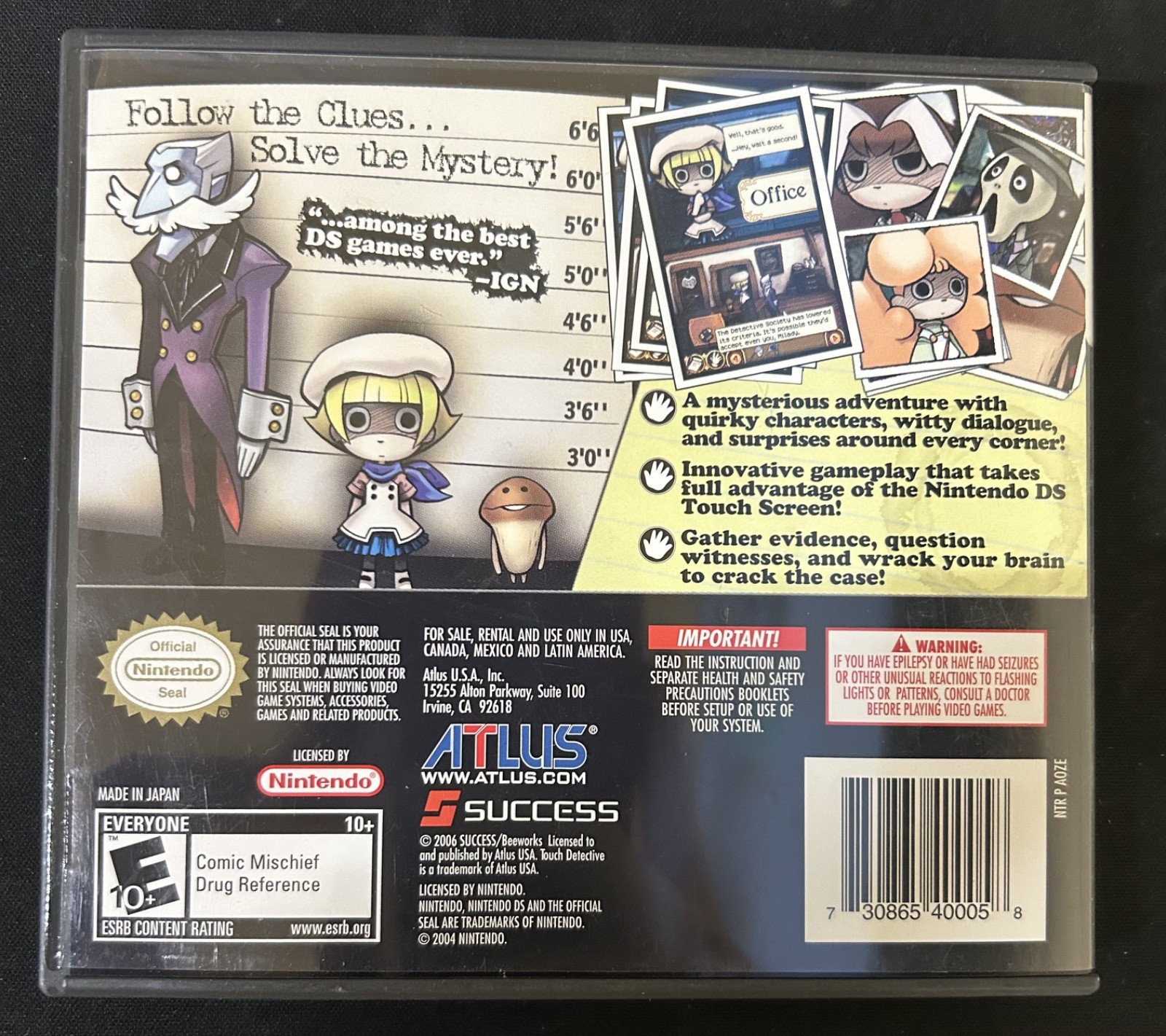 Touch Detective (Nintendo DS) VERY GOOD CONDITION – CIB