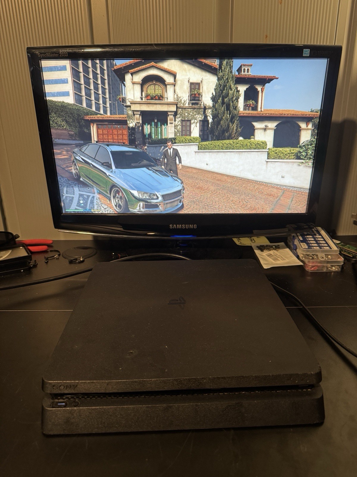 Sony PlayStation 4 Slim 1TB Console – Jet Black Console Only. Tested And Works