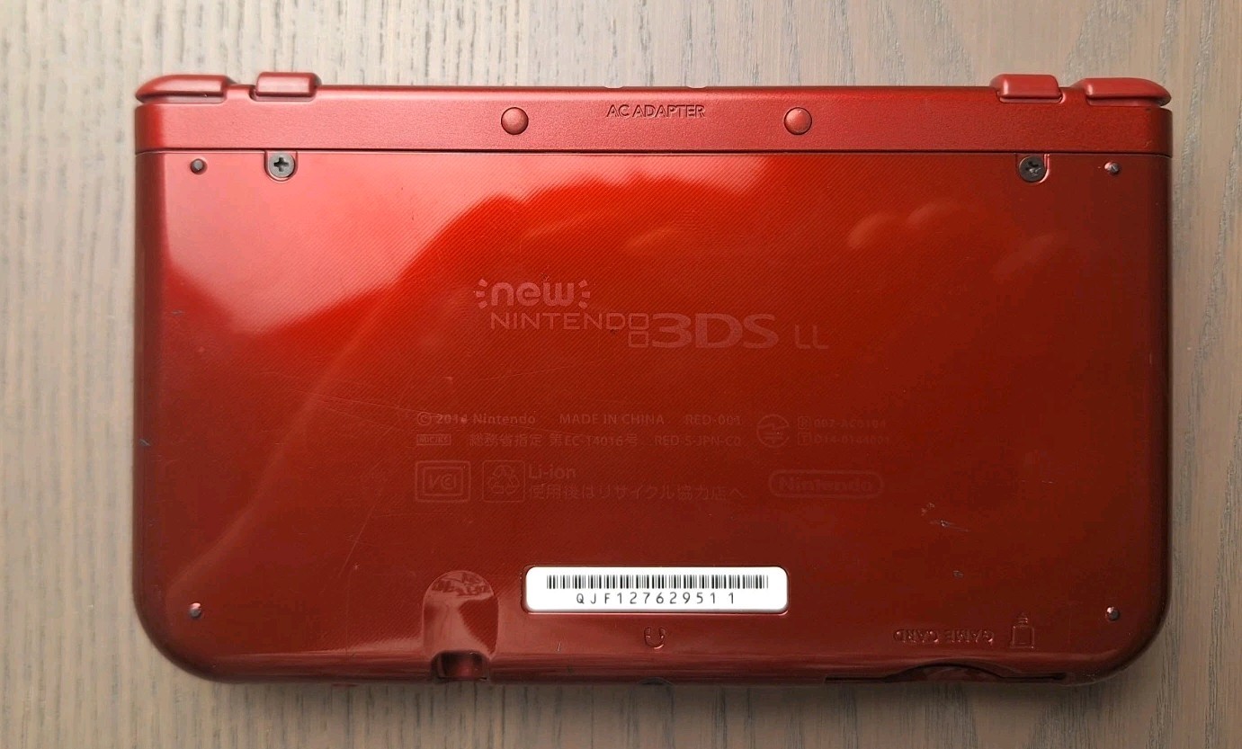 New Nintendo 3DS XL Metallic Red Charger + 32GB SD Card | Region Free