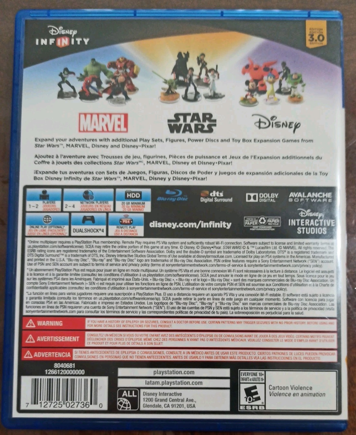 Disney Infinity (3.0 Edition) (PS4, 2015) CIB