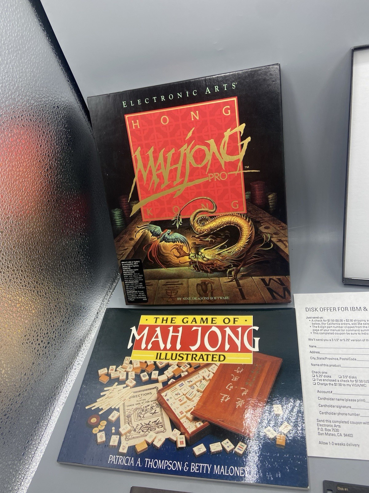 Hong Kong Mahjong Pro 1992 MS-DOS PC 2 Floppy Disks Manual Big box registration