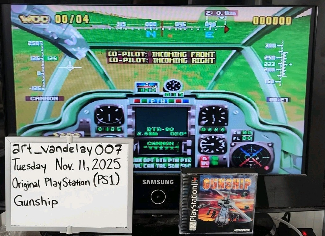 Gunship (PS1, 1996) *CIB w/ Reg Card + Case Protector* NM* Black Label* Tested!