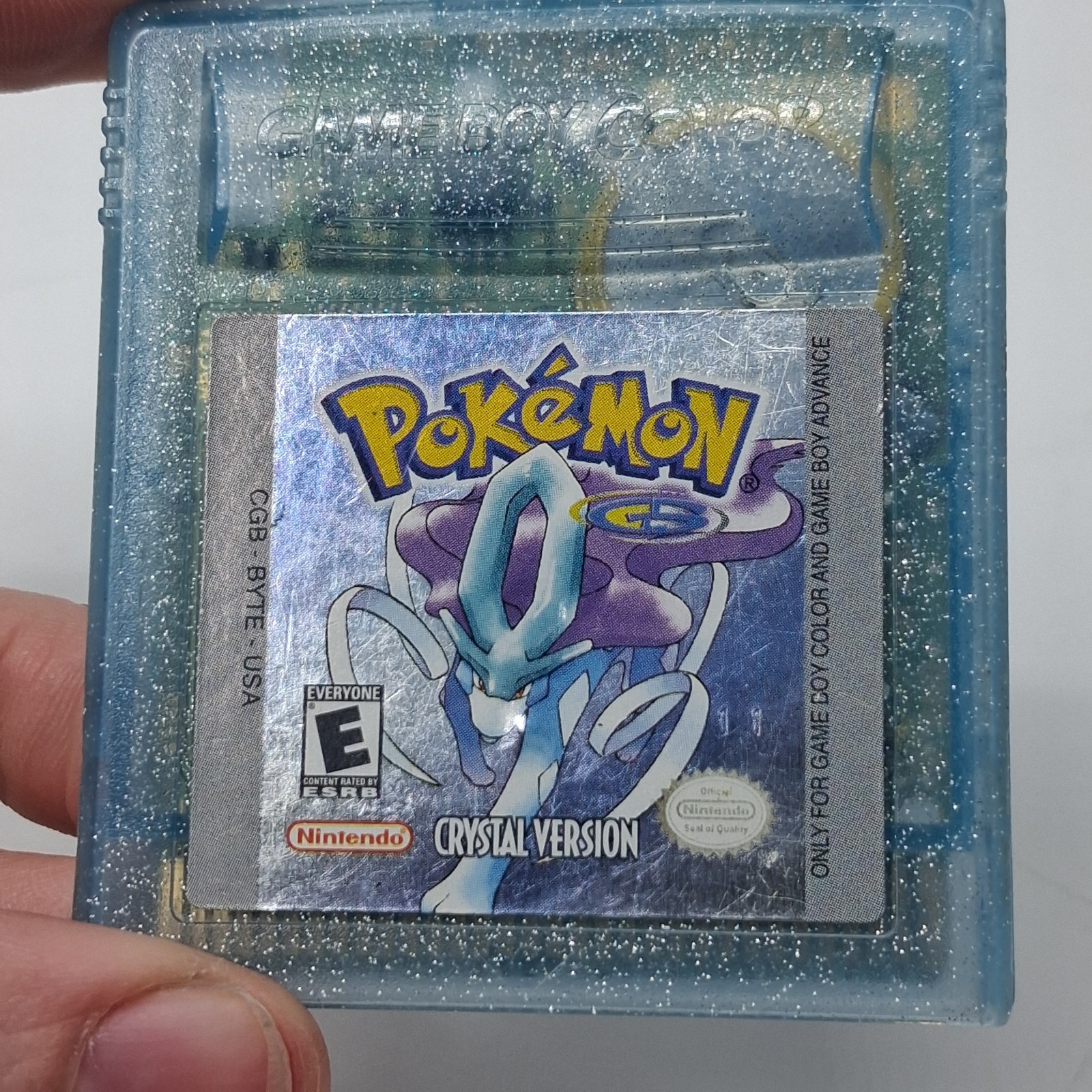 Pokemon Crystal Gameboy Color Tested Working Save Battery With Shiny Gyrados
