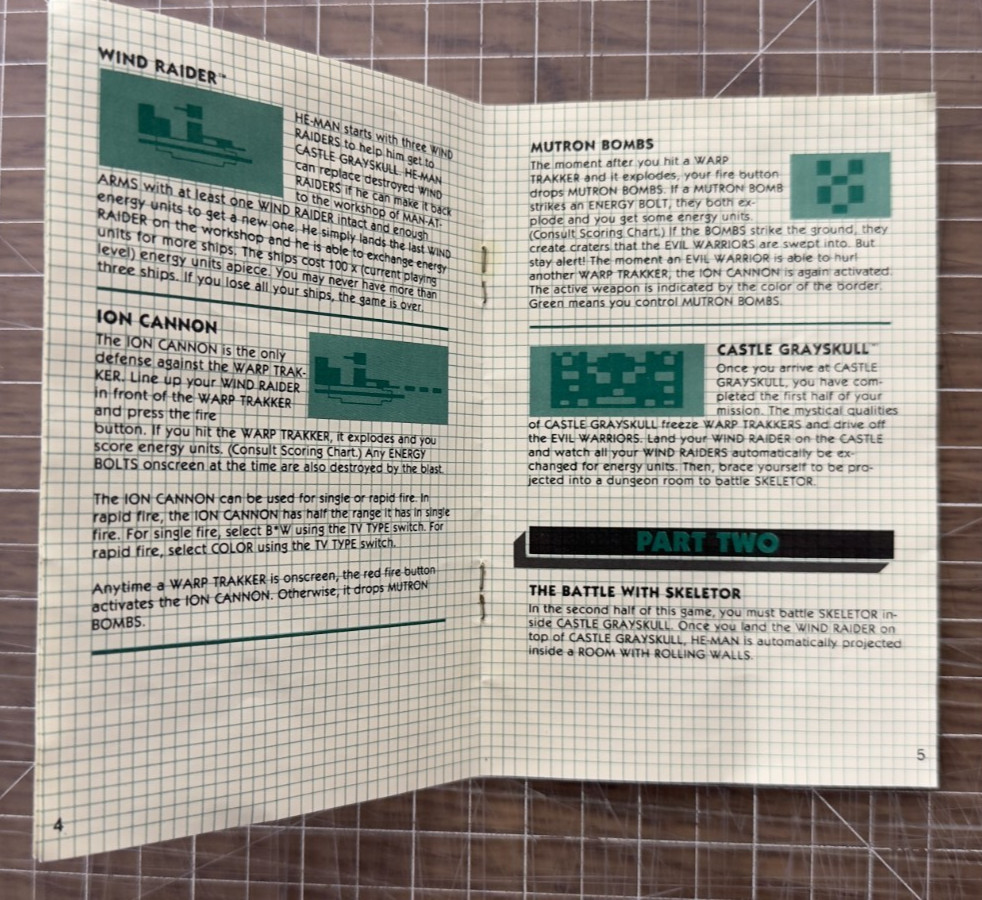 1983 Mattel Masters of the Universe Power of He-Man For Atari 2600 Manual Only