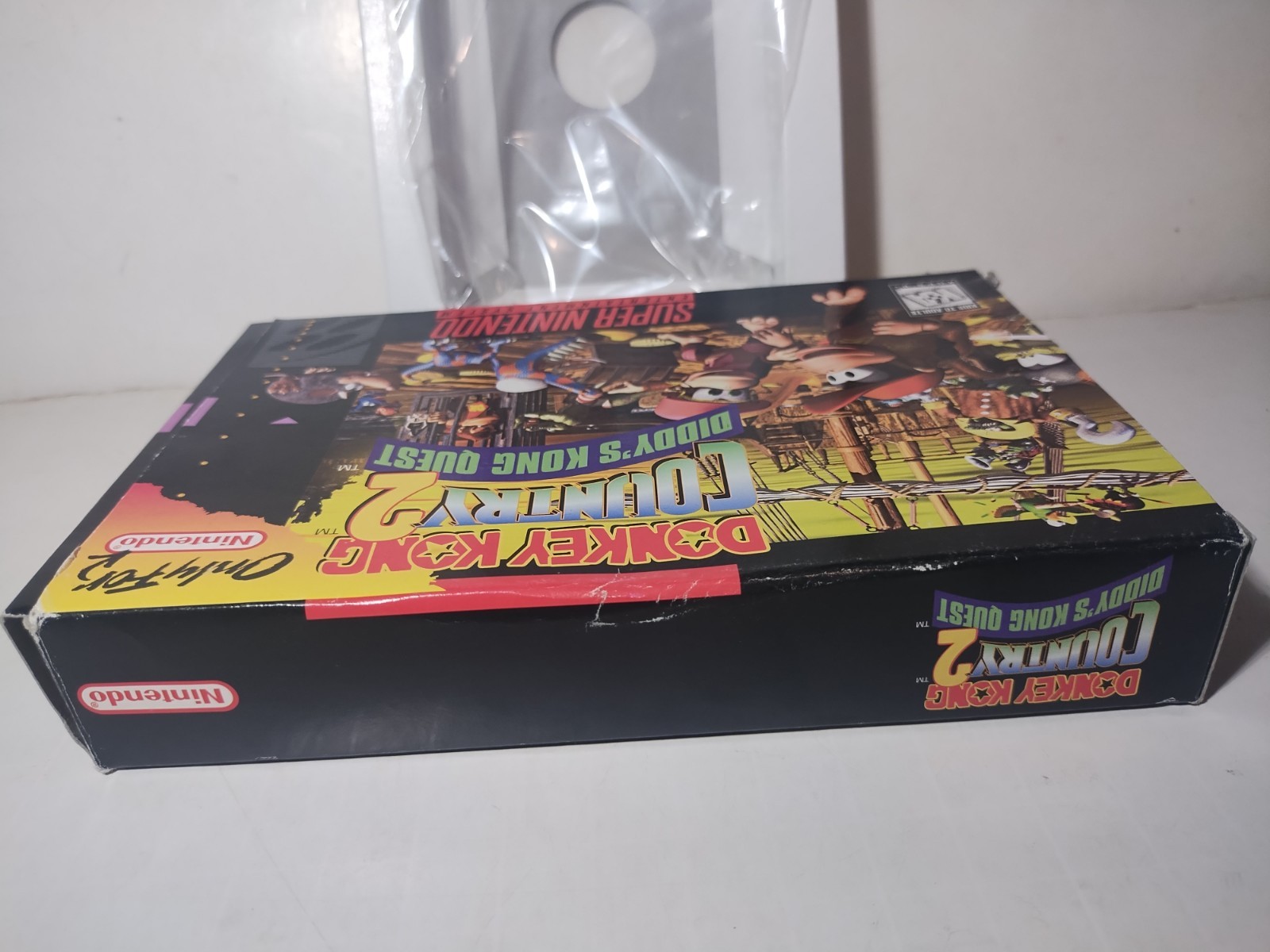 Empty Donkey Kong Country 2 Super Nintendo SNES Game Box, Tray & Bag