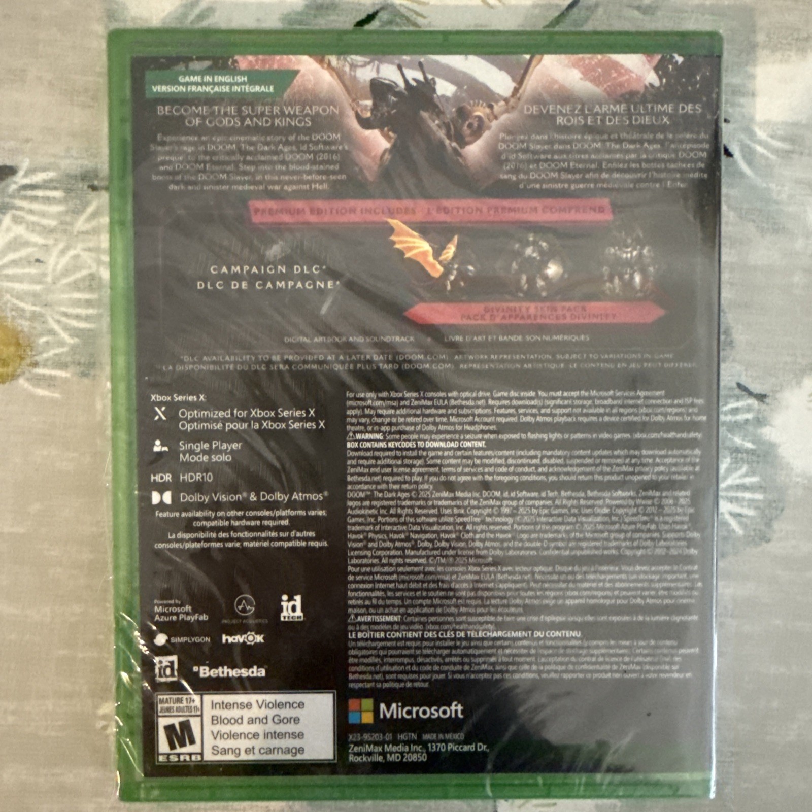 New Doom: The Dark Ages [Premium Edition] (Microsoft Xbox Series X, 2025) Sealed