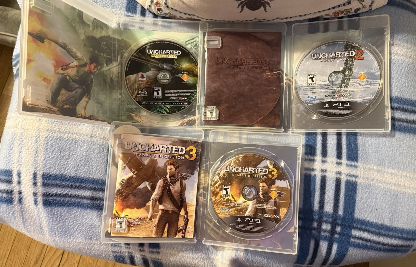 Uncharted 1 2 3 Trilogy Bundle Lot Of 3 (PlayStation 3 PS3) Tested & Working.