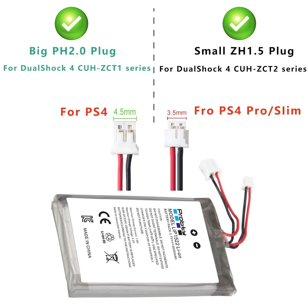 Premium Battery PS4 Model V1 and V2, 3000mah, PlayStation 4