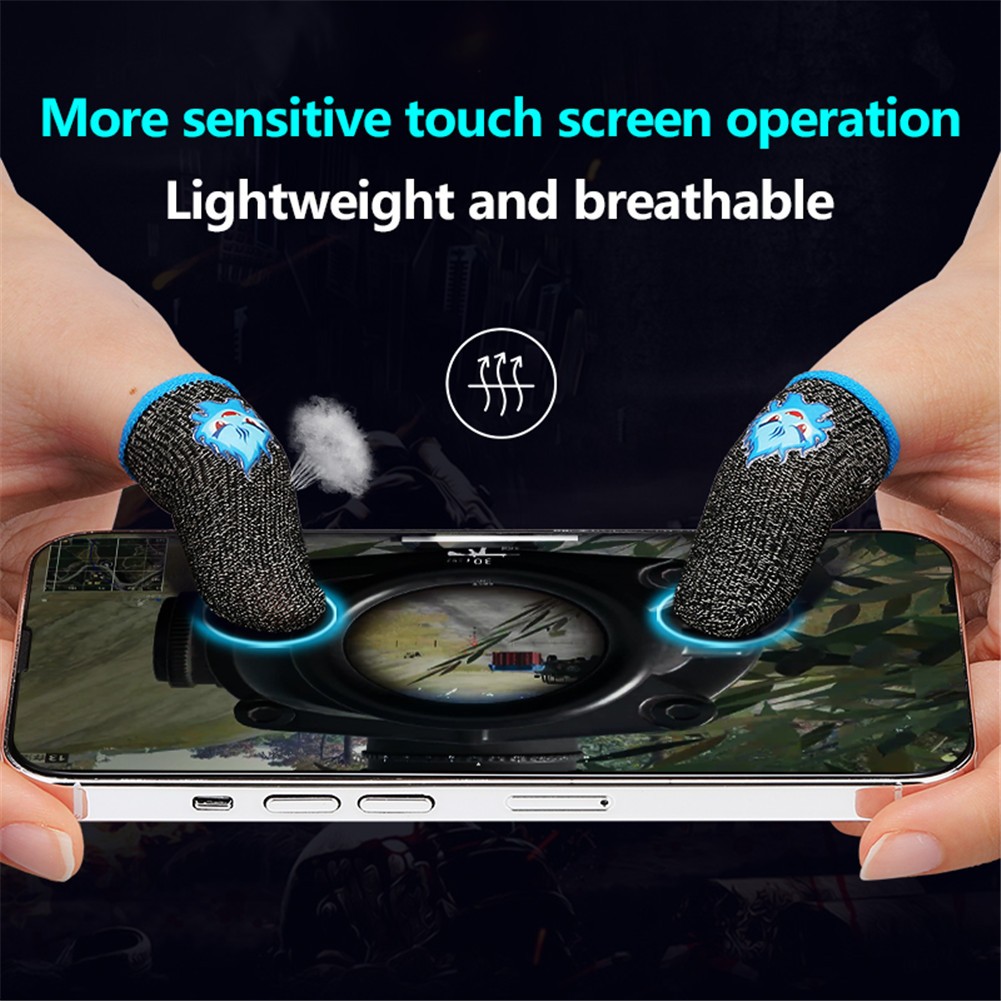 2pcs Mobile Finger Sleeve Sweatproof Screen Controller Touch Gloves for PUBG a