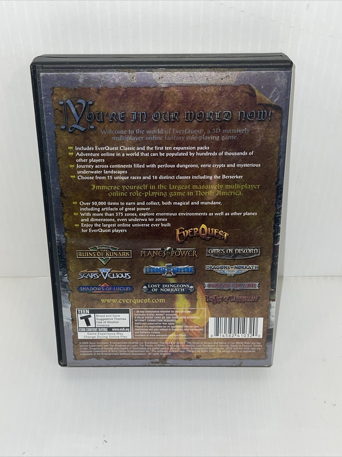 9 EverQuest PC CD ROM VIdeo Game Lot +CLOTH MAP DRAGONS OF NORRATH, TRILOGY