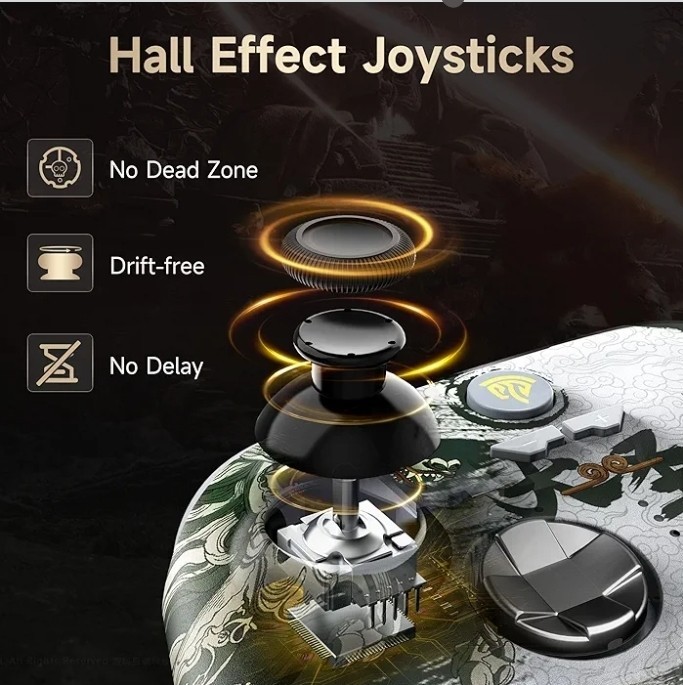 EasySMX X15 Wireless Controller RGB Hall Effect PC Switch Android w/ USB Fob