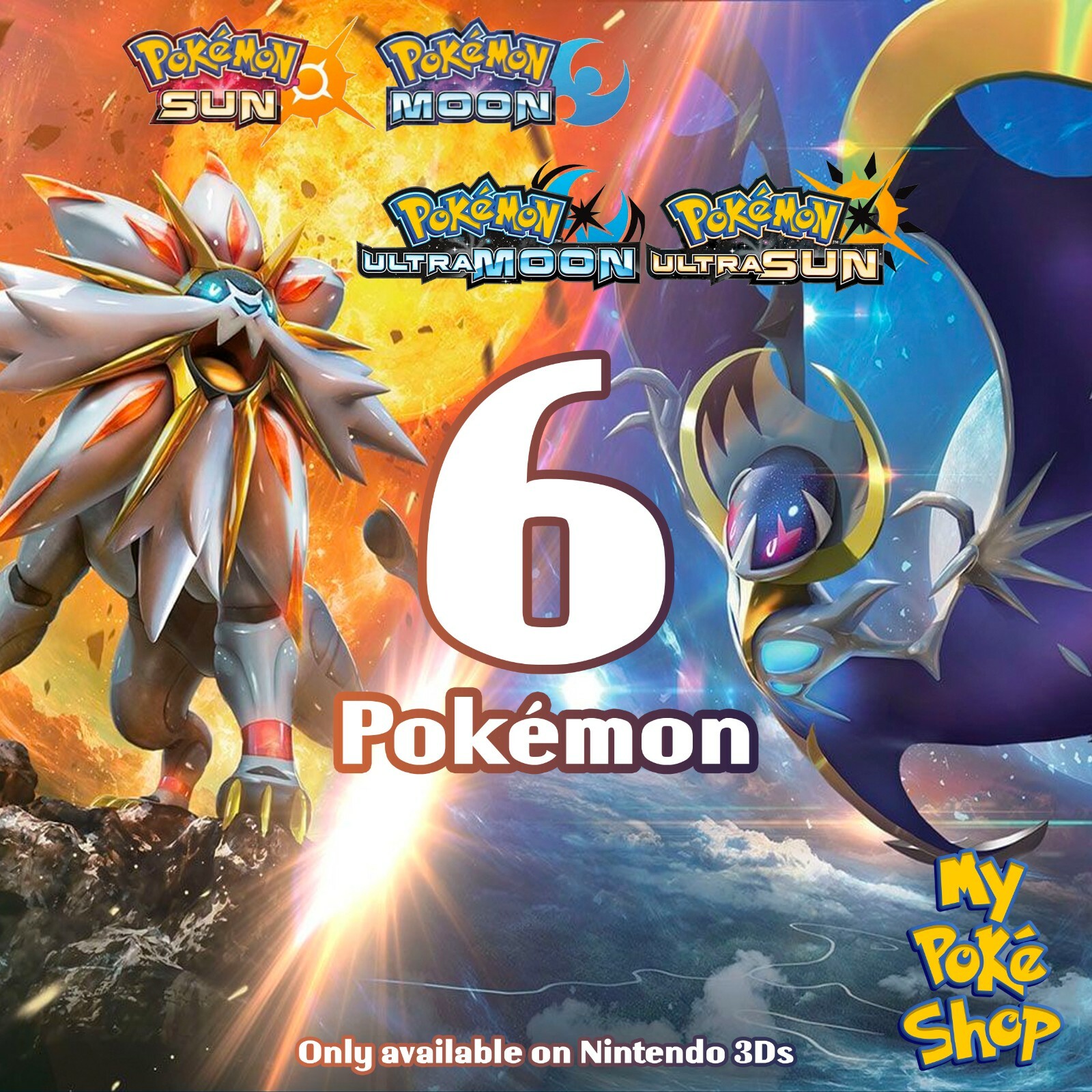 Pokémon shiny and competitive Pokémon Ultra, Sun and moon x 6
