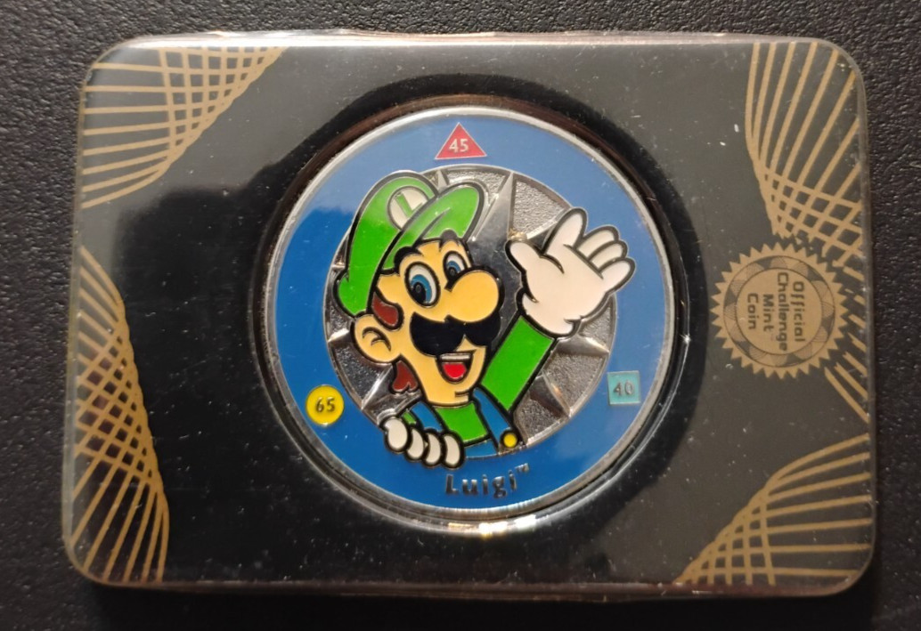 2016 Super Mario Luigi Coin Official Challenge Mint Coin Nintendo Collectible