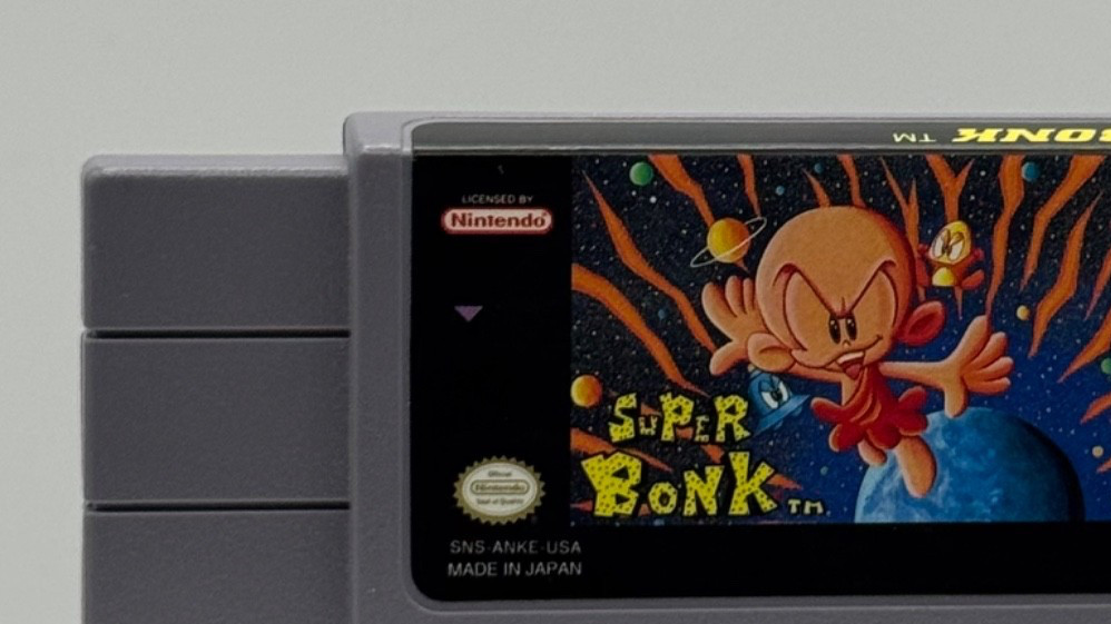 Super Nintendo SNES Super Bonk, Game, Case, Verified Working (See Video)
