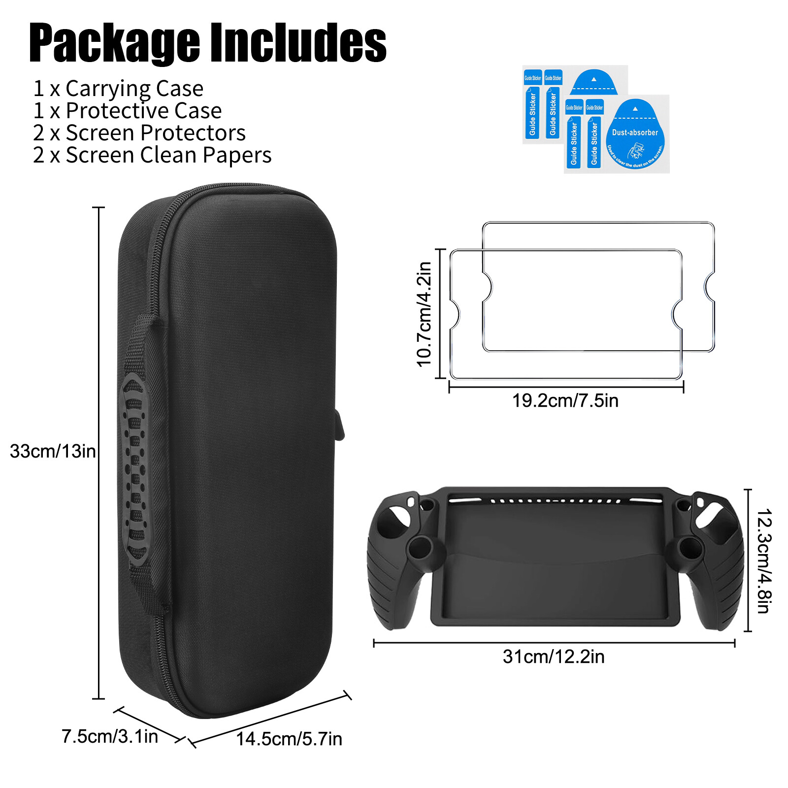 4 in 1 Accessories Set for Playstation Portal Remote Player Carrying Case Shell