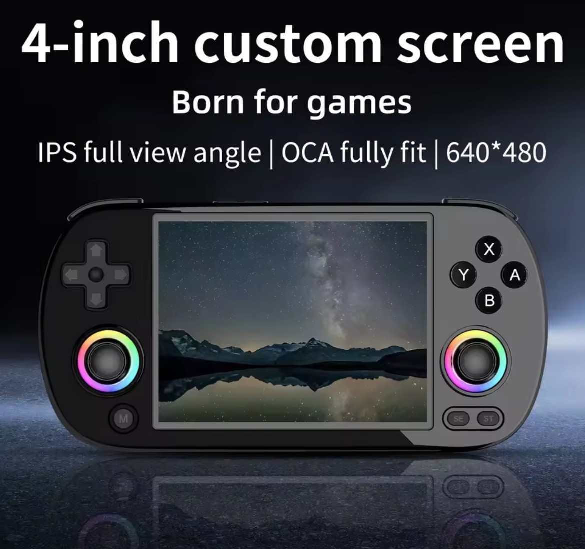 RG40XX H Handheld Game Console 4” Screen Linux System Joystick RGB Lig