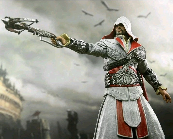 NECA Assassin’s Creed Brotherhood Ezio Auditore Action Figure Box Sword Ubisoft