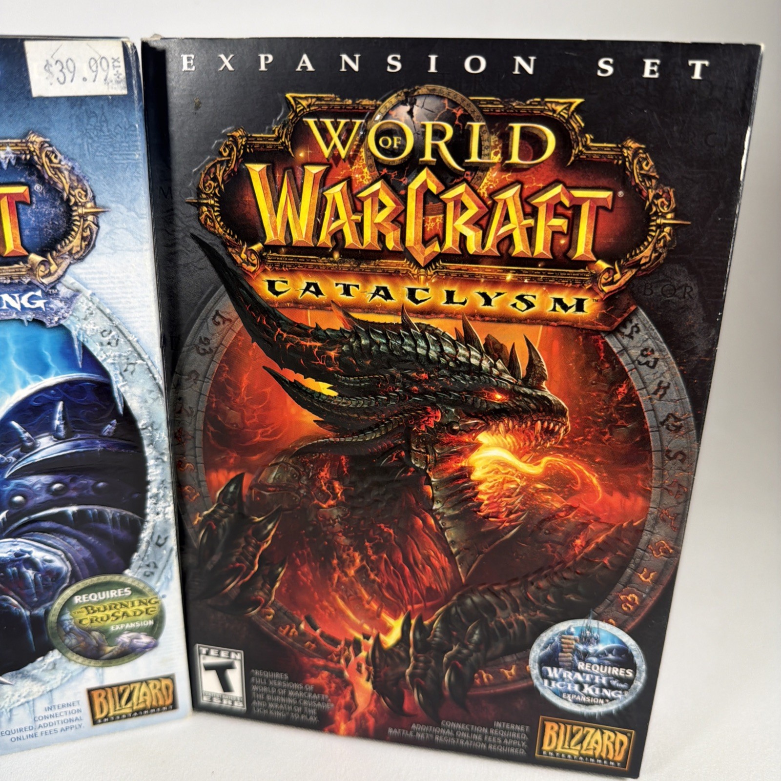 World of Warcraft Game + 2 Expansion Sets with Boxes, DVDs, Manuals