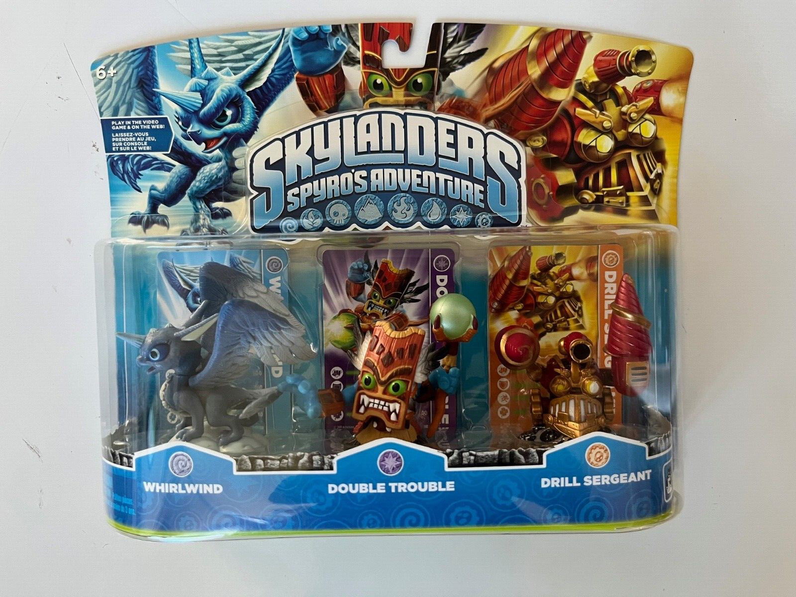 Skylanders Spyro’s Adventure 3 Pack Whirlwind Double Trouble Drill Sergeant New
