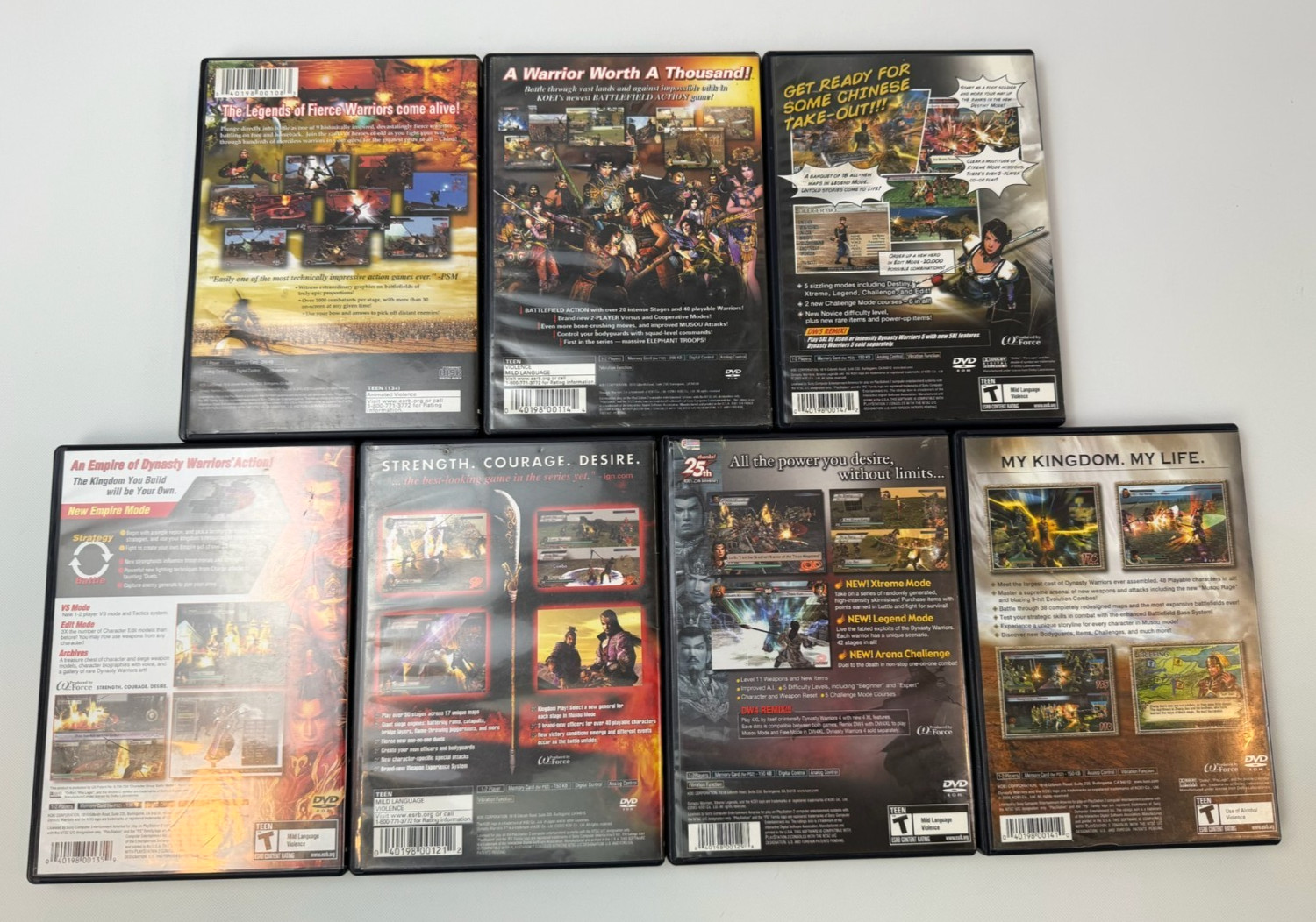 7 Dynasty Warriors PlayStation 2 ps2 Games: 2,3,4,5 + 4,5 Xtreme, 4 Empires