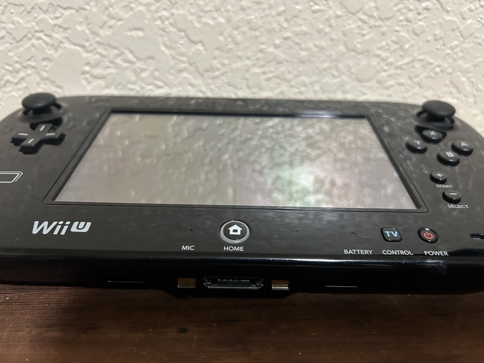 WII U GAMEPAD CONTROLLER BLACK with STYLUS WUP-010 GAMEPAD- TESTED WORKING