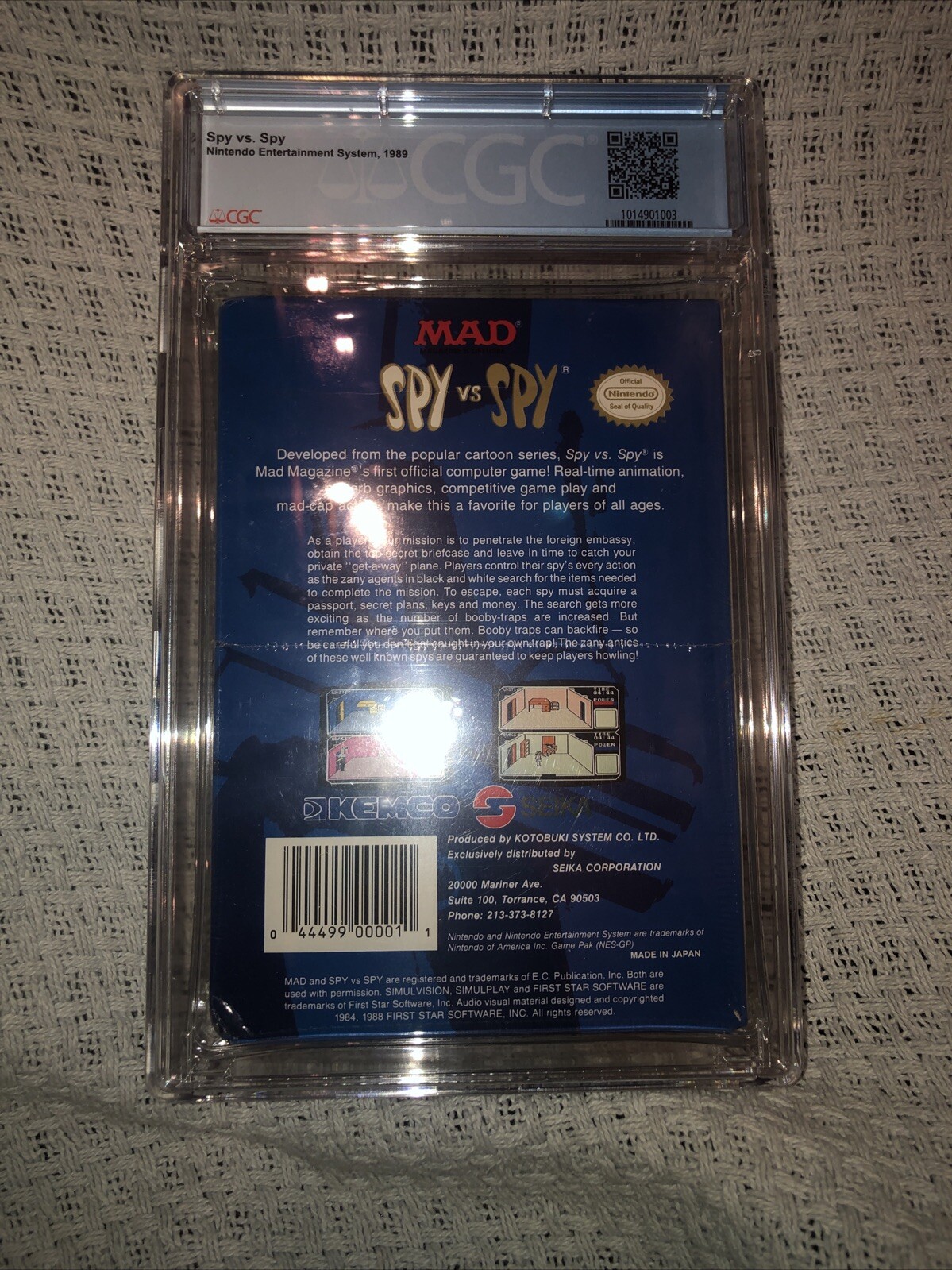 Nintendo NES Spy vs Spy Factory Sealed CGC 7.5 B Graded Game 1988 Oval 1st Print