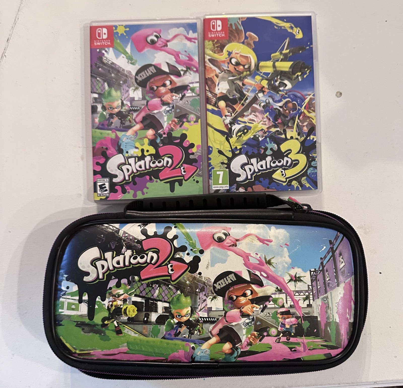 Nintendo Switch Splatoon Bundle Splatoon 2 Splatoon 3 Plus Carrying Case