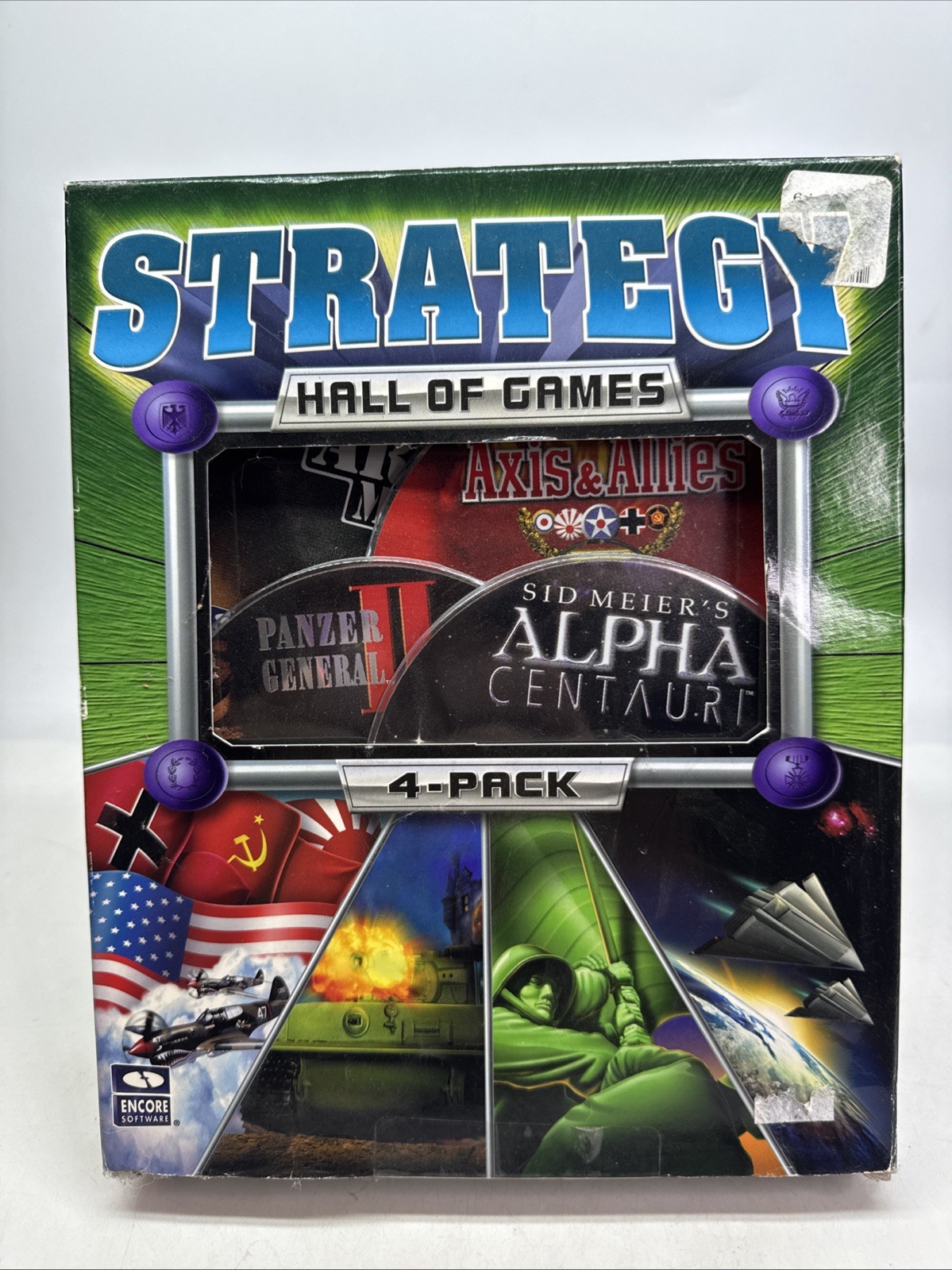 Vintage 2001 Strategy: Hall of Games 4-Pack Big Box PC Game Software SEALED